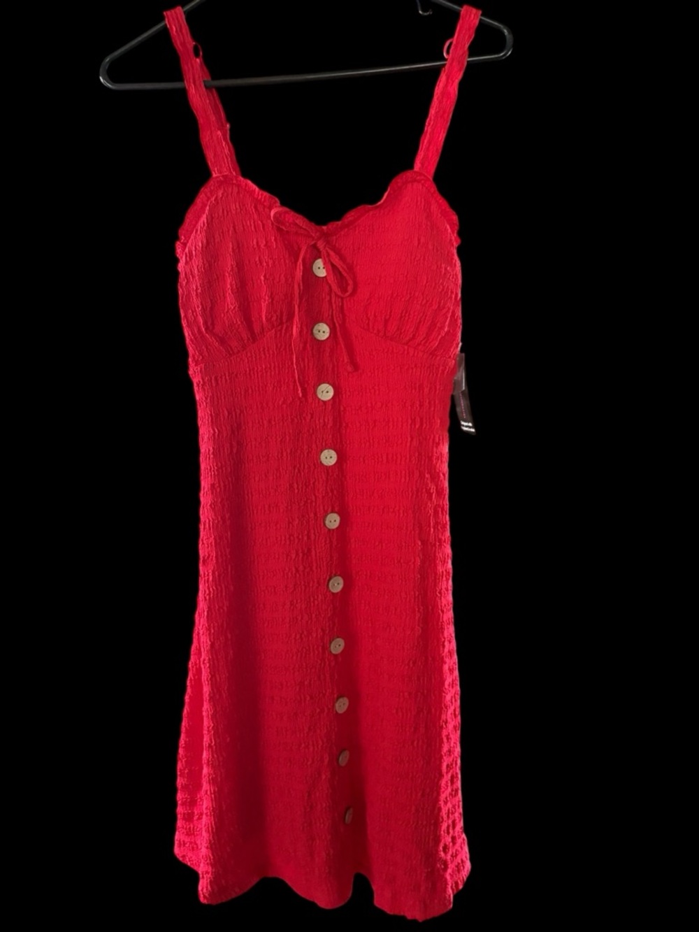 No Boundaries Bright Red Textured Dress